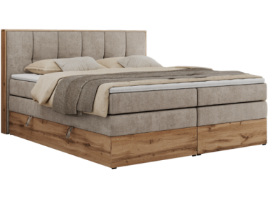 Łóżko kontynentalne ALBERO 1 KING 160x200 - Matana 17 - beżowy - OUTLETU