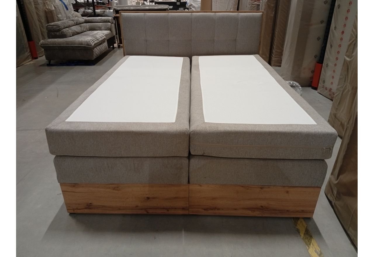 Łóżko kontynentalne ALBERO 1 KING 160x200 - Matana 17 - beżowy - OUTLETU
