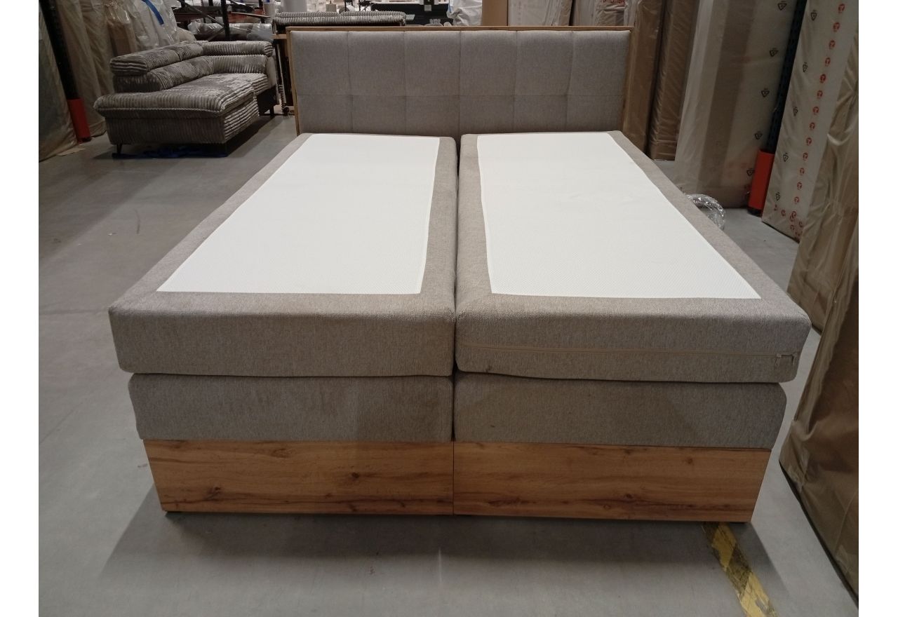 Łóżko kontynentalne ALBERO 1 KING 160x200 - Matana 17 - beżowy - OUTLETU