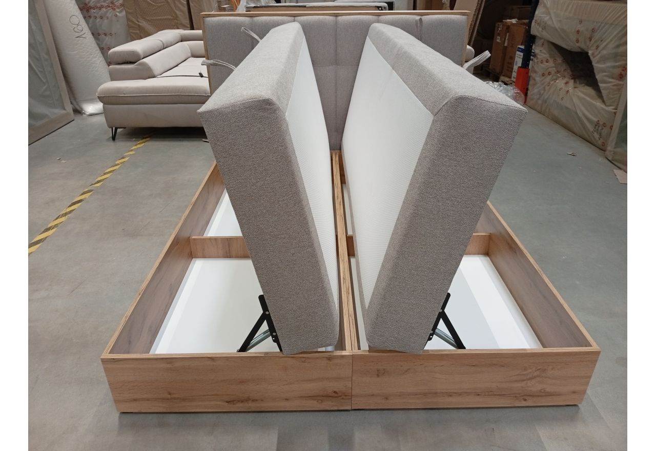 Łóżko kontynentalne ALBERO 1 KING 160x200 - Matana 17 - beżowy - OUTLETU