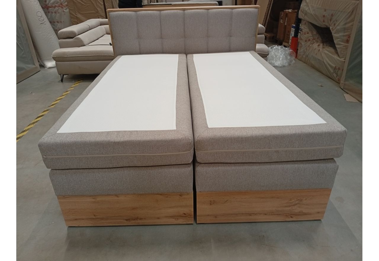Łóżko kontynentalne ALBERO 1 KING 160x200 - Matana 17 - beżowy - OUTLETU