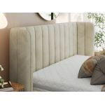 Łóżko tapicerowane GOLETTA CLASSIC 140x200 - materac piankowy - beżowy, welwet