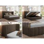 Łóżko tapicerowane GOLETTA CLASSIC 200x200 - brązowy, welwet