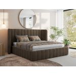 Łóżko tapicerowane GOLETTA CLASSIC 140x200 - materac pocket - brązowy, welwet