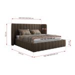 Łóżko tapicerowane GOLETTA CLASSIC 160x200 - materac multipocket - brązowy, welwet