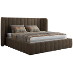 Łóżko tapicerowane GOLETTA CLASSIC 180x200 - materac multipocket - brązowy, welwet