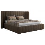 Łóżko tapicerowane GOLETTA CLASSIC 180x200 - materac multipocket - brązowy, welwet