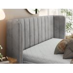 Łóżko tapicerowane GOLETTA CLASSIC 160x200 - materac pocket - jasnoszary, welwet