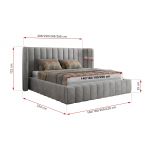 Łóżko tapicerowane GOLETTA CLASSIC 180x200 - materac multipocket - jasnoszary, welwet