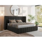 Łóżko tapicerowane GOLETTA CLASSIC 200x200 - ciemnoszary, welwet