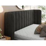 Łóżko tapicerowane GOLETTA CLASSIC 140x200 - materac pocket - ciemnoszary, welwet