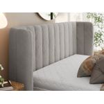 Łóżko tapicerowane GOLETTA CLASSIC 140x200 - materac piankowy - jasnoszary, plusz