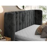 Łóżko tapicerowane GOLETTA CLASSIC 200x200 - ciemnoszary, plusz