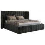Łóżko tapicerowane GOLETTA CLASSIC 180x200 - materac multipocket - ciemnoszary, plusz