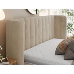 Łóżko tapicerowane GOLETTA CLASSIC 180x200 - materac pocket - kremowy, plusz
