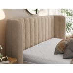 Łóżko tapicerowane GOLETTA CLASSIC 200x200 - materac multipocket - beżowy, plusz