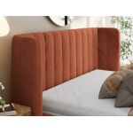 Łóżko tapicerowane GOLETTA CLASSIC 160x200 - materac pocket - pomarańczowy, plusz