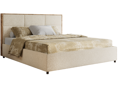 Łóżko tapicerowane LERIO CLASSIC 140x200 - materac multipocket - kremowy, struktura