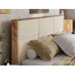 Łóżko tapicerowane LERIO CLASSIC 160x200 - materac multipocket - kremowy, struktura