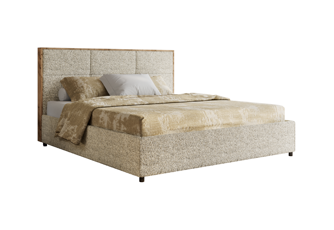 Łóżko tapicerowane LERIO CLASSIC 160x200 - beżowy, struktura