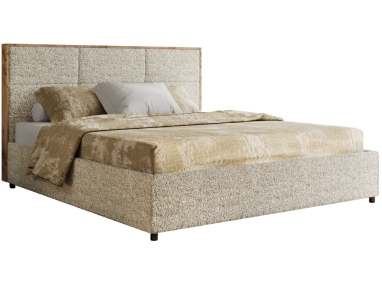 Łóżko tapicerowane LERIO CLASSIC 200x200 - materac piankowy - beżowy, struktura
