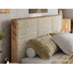 Łóżko tapicerowane LERIO CLASSIC 200x200 - materac pocket - beżowy, struktura