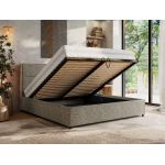 Łóżko tapicerowane LERIO CLASSIC 140x200 - materac piankowy - szary, struktura