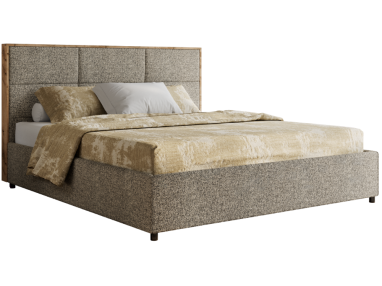 Łóżko tapicerowane LERIO CLASSIC 160x200 - materac piankowy - szary, struktura