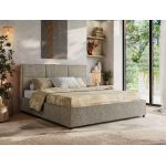 Łóżko tapicerowane LERIO CLASSIC 180x200 - materac multipocket - szary, struktura