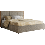 Łóżko tapicerowane LERIO CLASSIC 200x200 - materac multipocket - szary, struktura