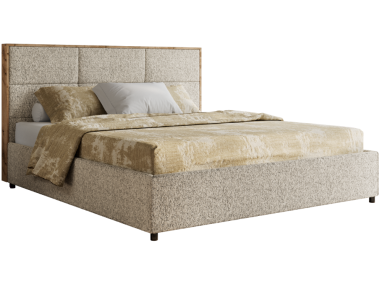 Łóżko tapicerowane LERIO CLASSIC 160x200 - ciemnobeżowy, struktura