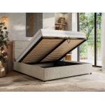 Łóżko tapicerowane LERIO CLASSIC 180x200 - ciemnobeżowy, struktura