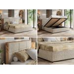 Łóżko tapicerowane LERIO CLASSIC 180x200 - ciemnobeżowy, struktura