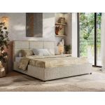 Łóżko tapicerowane LERIO CLASSIC 200x200 - ciemnobeżowy, struktura