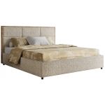 Łóżko tapicerowane LERIO CLASSIC 160x200 - materac piankowy - ciemnobeżowy, struktura