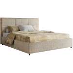 Łóżko tapicerowane LERIO CLASSIC 180x200 - materac multipocket - ciemnobeżowy, struktura