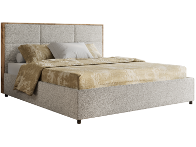 Łóżko tapicerowane LERIO CLASSIC 200x200 - jasnoszary, struktura