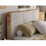 Łóżko tapicerowane LERIO CLASSIC 160x200 - materac multipocket - jasnoszary, struktura