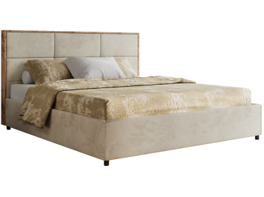 Łóżko tapicerowane LERIO CLASSIC 200x200 - beżowy, welwet