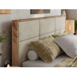 Łóżko tapicerowane LERIO CLASSIC 160x200 - materac piankowy - beżowy, welwet