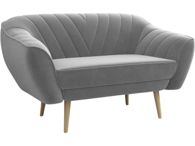 Sofa dwuosobowa z przeszyciami w literę V na wysokich nóżkach - MIA / Monolith 25100