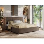 Łóżko tapicerowane LERIO CLASSIC 180x200 - materac piankowy - brązowy, welwet