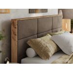 Łóżko tapicerowane LERIO CLASSIC 160x200 - materac pocket - brązowy, welwet