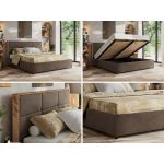 Łóżko tapicerowane LERIO CLASSIC 160x200 - materac pocket - brązowy, welwet