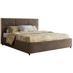 Łóżko tapicerowane LERIO CLASSIC 140x200 - materac multipocket - brązowy, welwet
