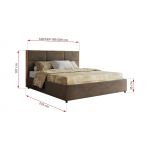 Łóżko tapicerowane LERIO CLASSIC 160x200 - materac multipocket - brązowy, welwet