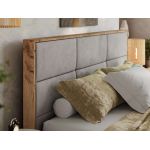 Łóżko tapicerowane LERIO CLASSIC 140x200 - materac pocket - jasnoszary, welwet