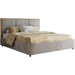 Łóżko tapicerowane LERIO CLASSIC 160x200 - materac multipocket - jasnoszary, welwet