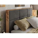 Łóżko tapicerowane LERIO CLASSIC 160x200 - materac piankowy - ciemnoszary, welwet