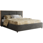 Łóżko tapicerowane LERIO CLASSIC 180x200 - materac piankowy - ciemnoszary, welwet